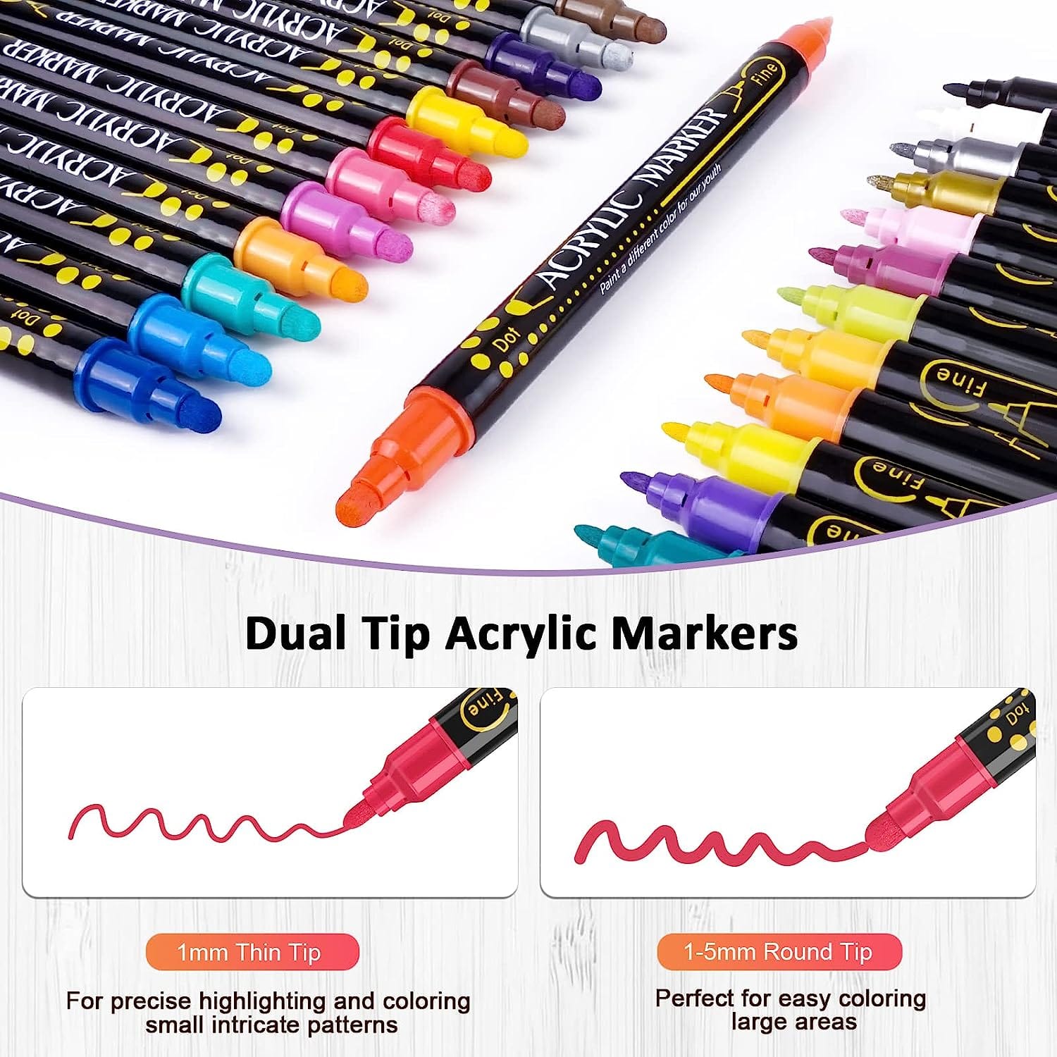 Dual Tip Acrylic Paint Markers